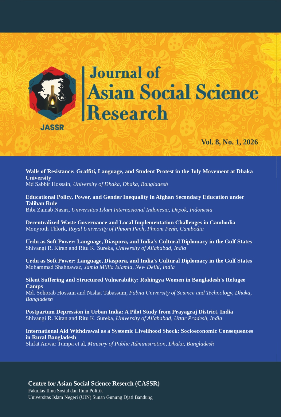 					View Vol. 8 No. 1 (2026): Journal of Asian Social Science Research (JASSR)
				
